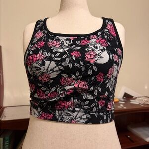 Torrid Floral Skull Print Sports Bra